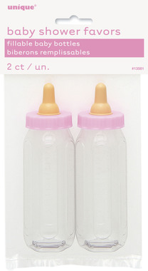 2 pk fyllbare tåteflasker rosa 13 cm