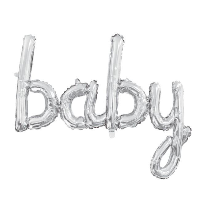 Ballongord oneword Baby silver