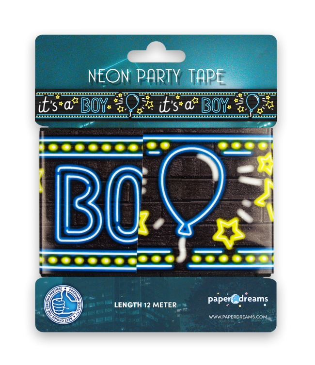 Neon party tape It's a boy 12 m