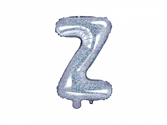 Bokstavballong Z holografisk sølv 35 cm