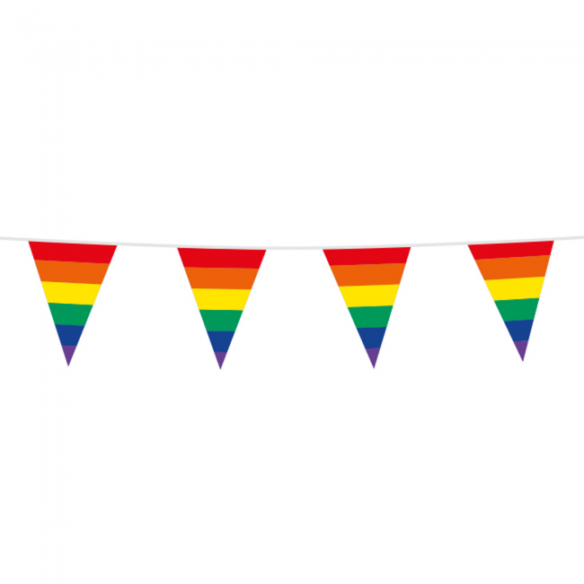Rainbow flagg banner 10 meter, 20x30cm