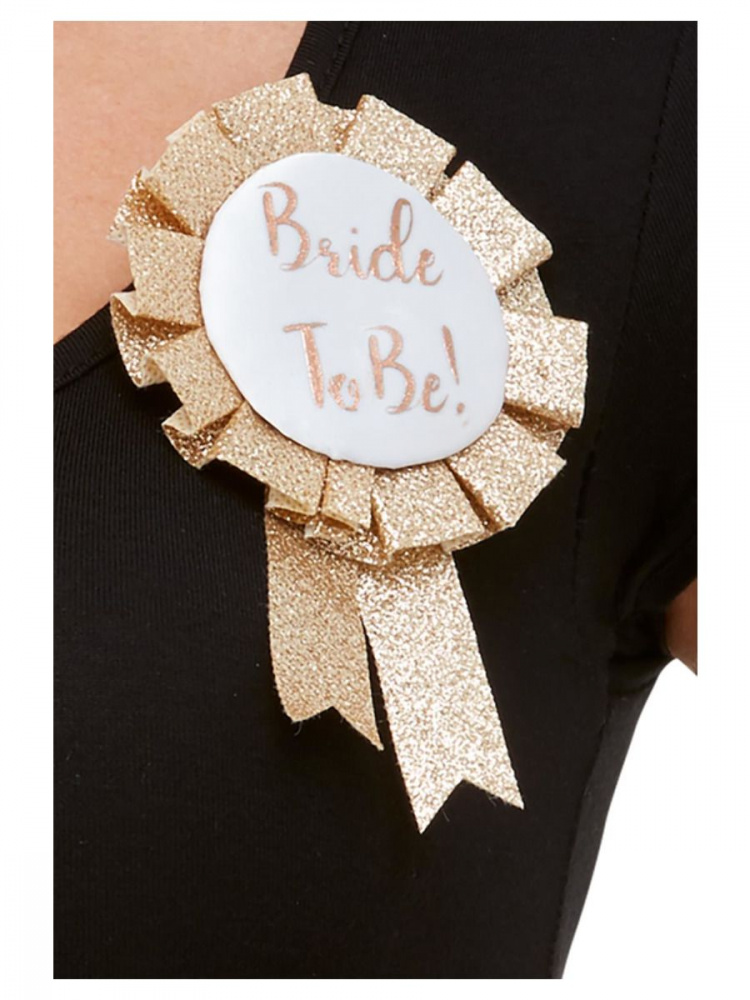 Bride to be button gull/hvit
