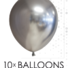 10 pk sølv chrome/speilballonger