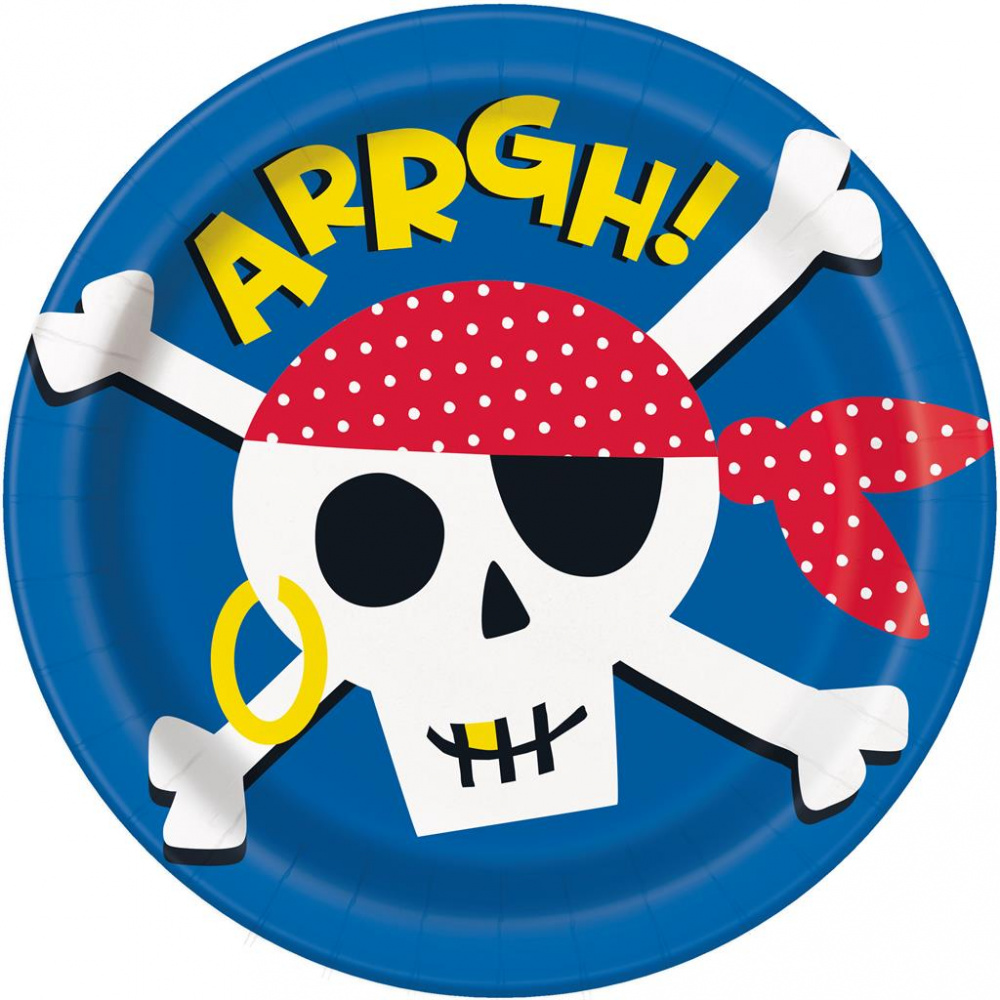 Ahoy pirate pappfat 23 cm 8 pk