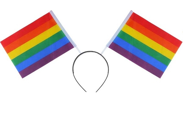 Rainbowflagg på hårbøyle