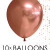 10 pk copper chrome/speilballonger