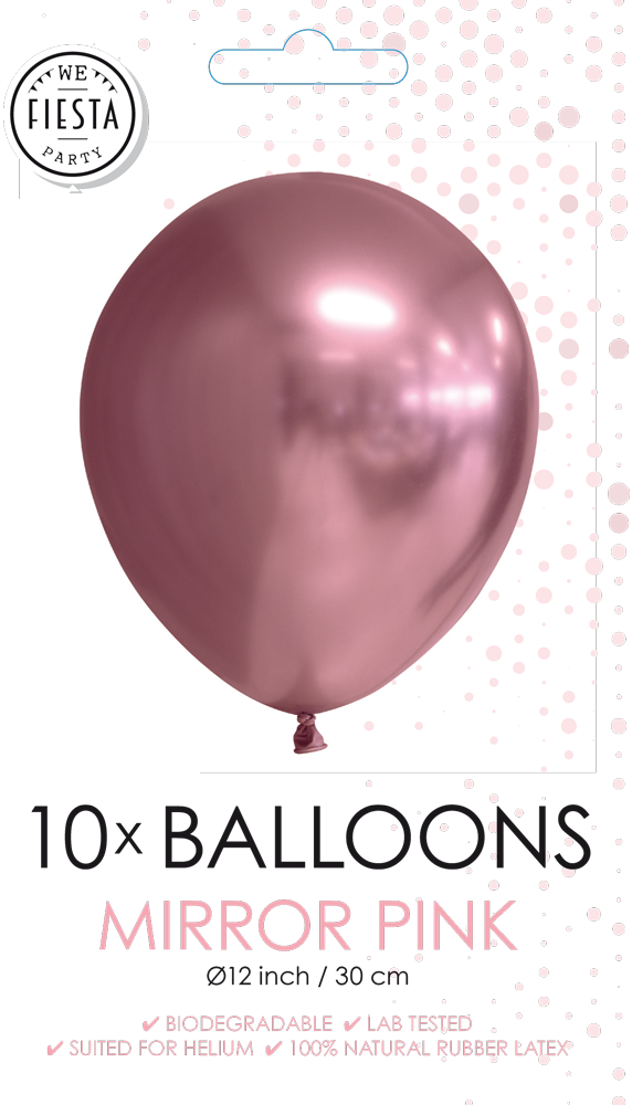 10 pk pink chrome/speilballonger