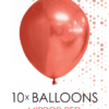 10 pk red chrome/speilballonger