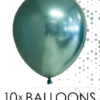 10 pk green chrome/speilballonger