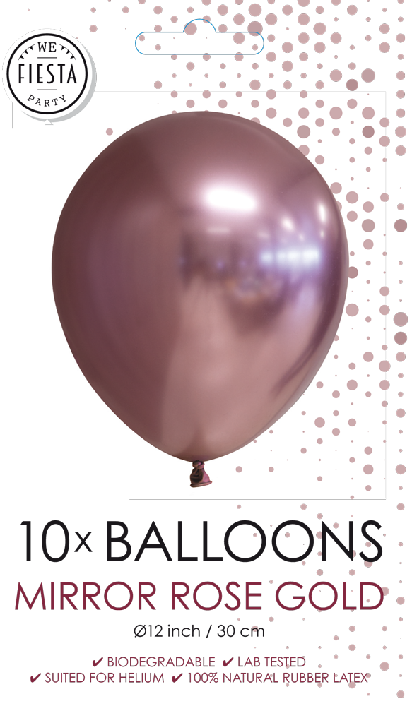 10 pk rose gold chrome/speilballonger