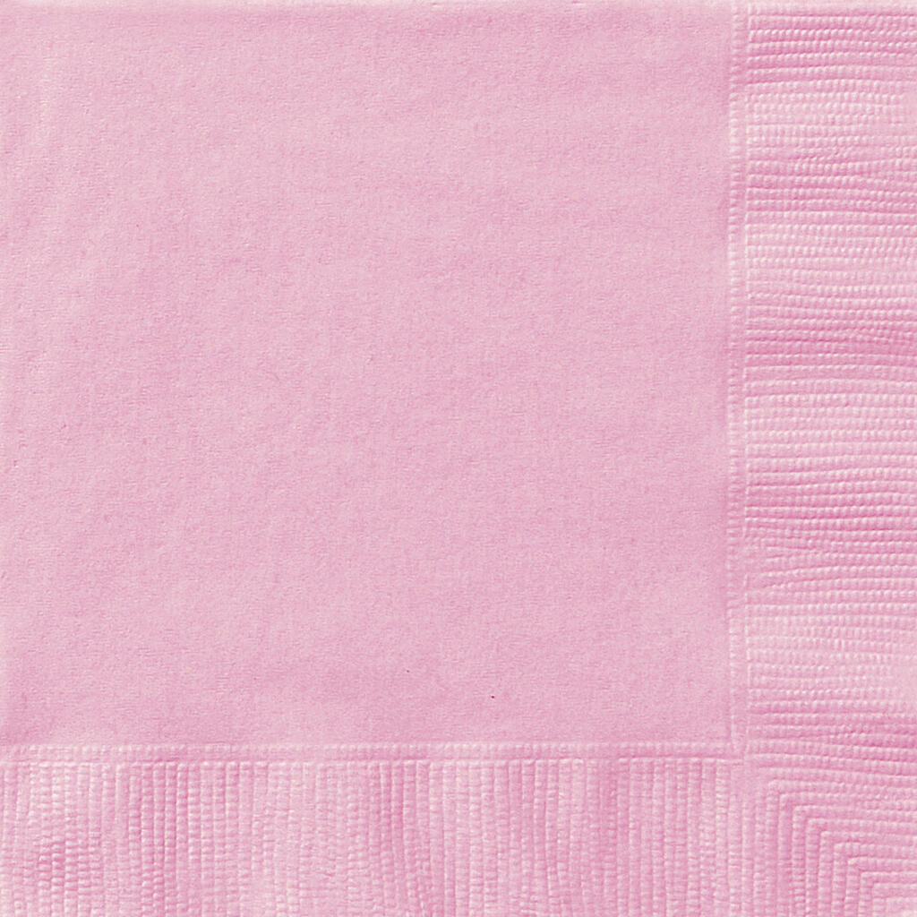 20 Drikkeservietter ensfarget lys rosa- 25x25cm
