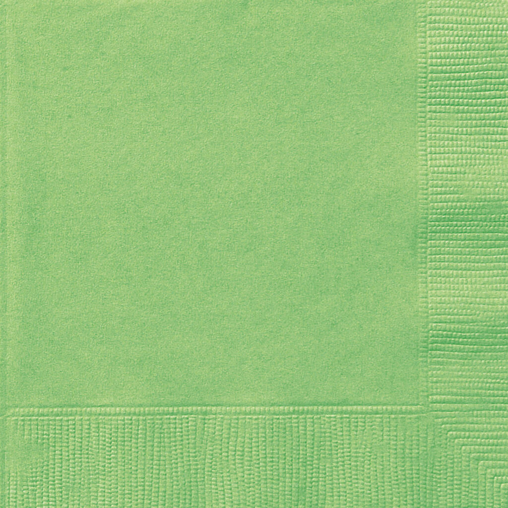 20 Drikkeservietter ensfarget limegrønn- 25x25cm