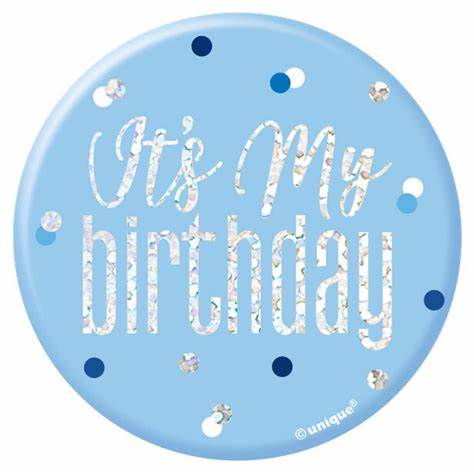 Blue glitz badge its my birthday