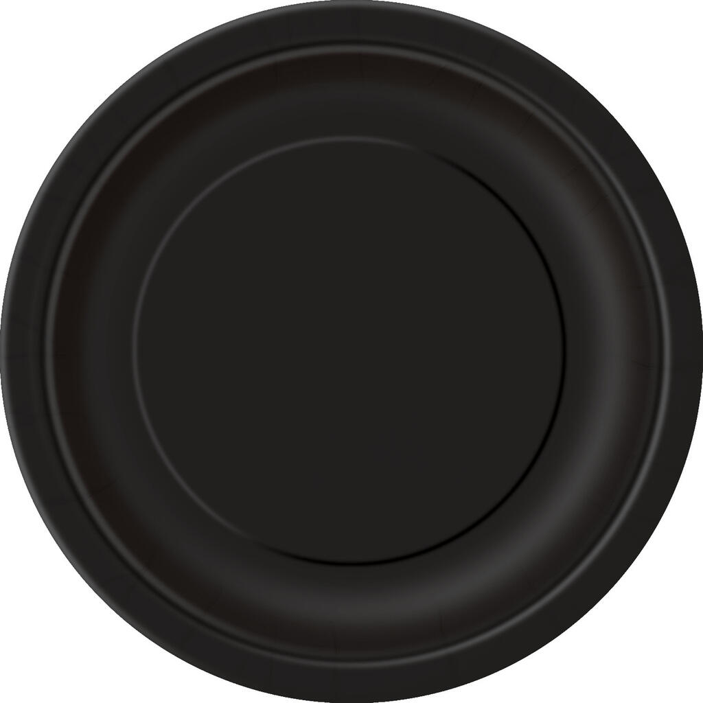 Papptallerken svart 23cm 8pk