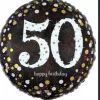 Holographic Sparkling Birthday 50 folieballong svart