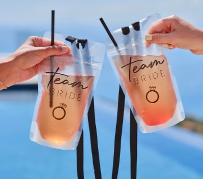 "Team Bride" drinking bag