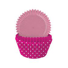 Cupcakesformer rosa polkadots 75pk