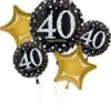 Ballongbukett 40 år sparkling