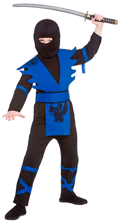 Ninja assassin blå 3-4 år