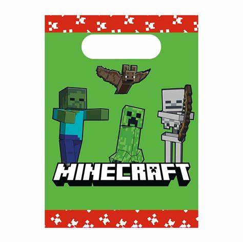 MInecraft godteposer i papir 4pk