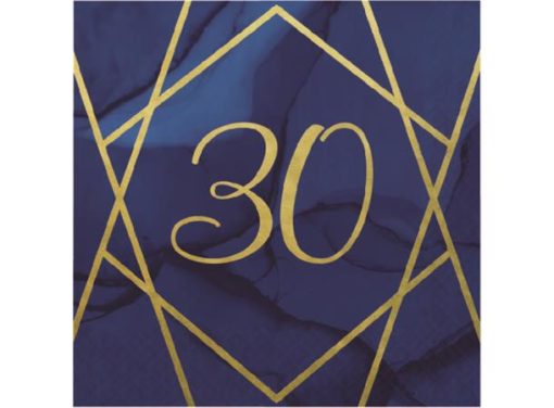 30 år blå milestone servietter 16pk