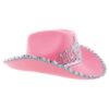 Cowboyhatt Rosa med paljetter og krone