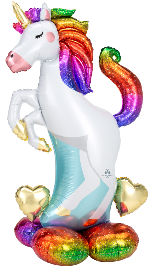Unicorn folieballong med bare (Kun luft) 139cm