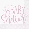 Pink hearts babyshower servietter 16pk