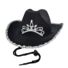 Cowboyhatt svart med glitter