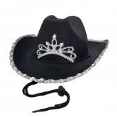 Cowboyhatt svart med glitter