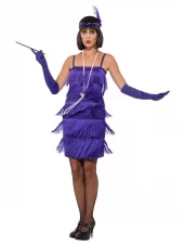 Flapper costume lilla str.2XL