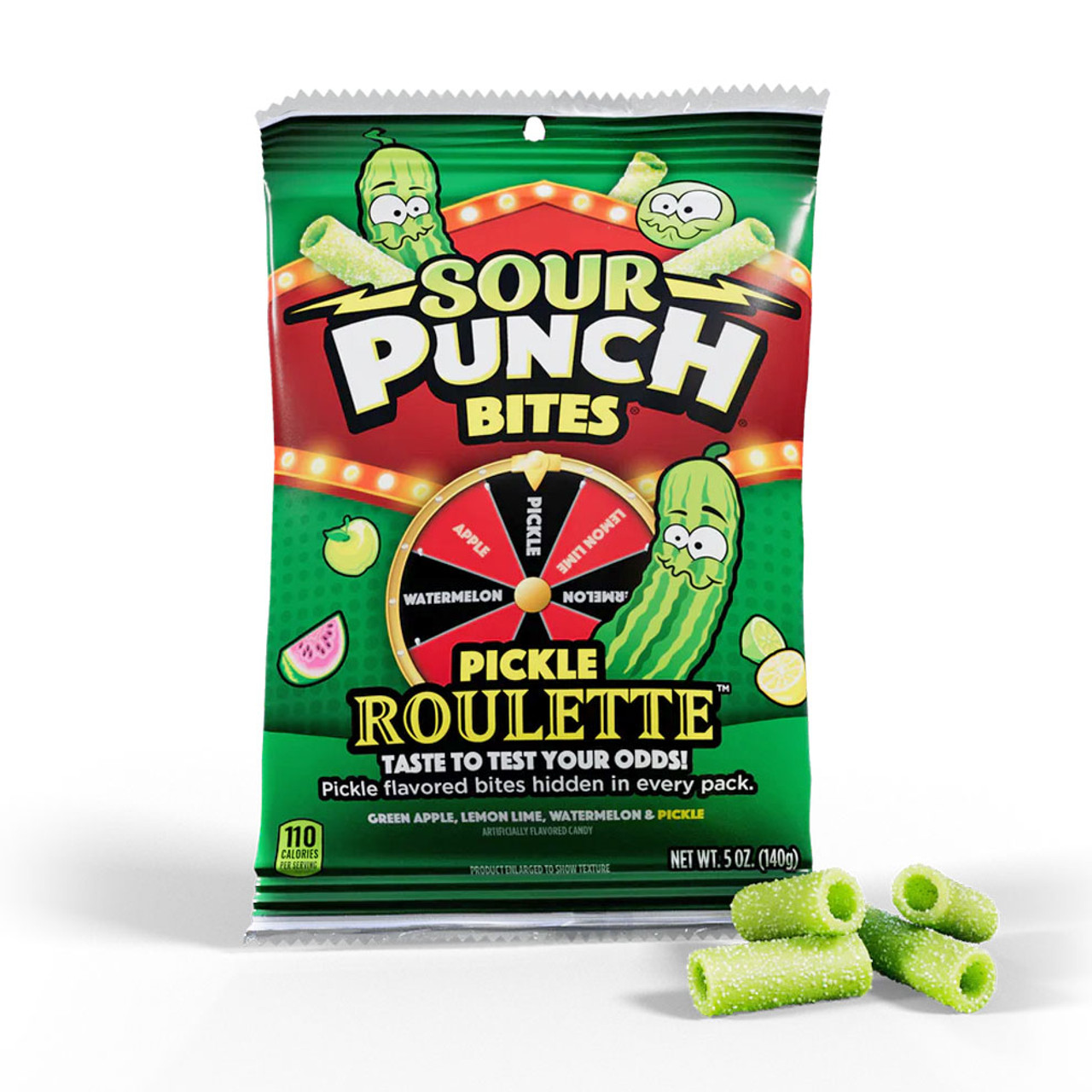 SOUR PUNCH BITES PICKLE ROULETTE PEG BAG 142g