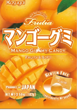 Kasugai frutis mango gummy candy 102g