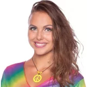 Hippiesmykke neongult peacetegn
