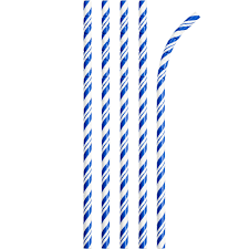 Eco-flex papirsugerør mørkeblå stripet 24 pk