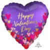 Satin valentines heart purple foliehjerte