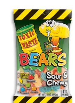 TOXIC WASTE SOUR GUMMY BEARS (Soft & Chewy) 143g