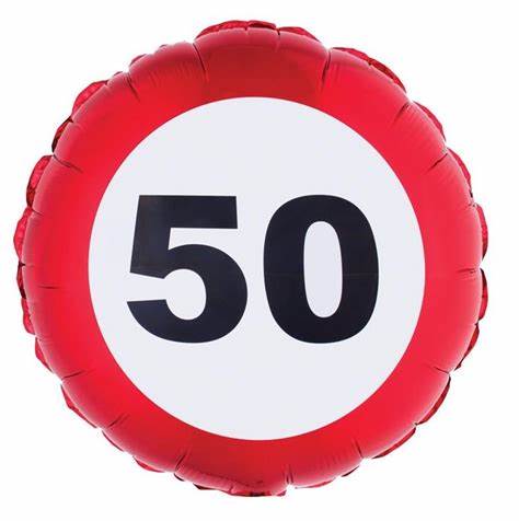 50 år traffic sign folieballong