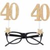 40 års gold glitter briller