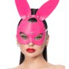 Fever pink mock leather rabbit mask