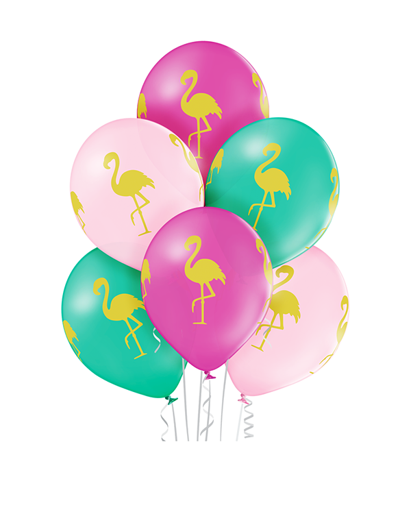 Flamingo ballonger 6pk 30cm Ø
