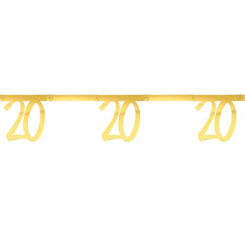 Age 20 gold metallic bunting 250cm