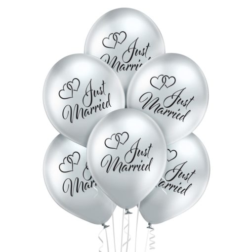 Just married glossy ballonger 6pk 30cm Ø