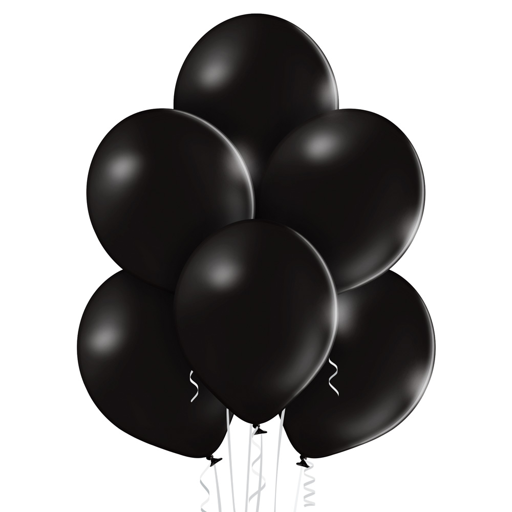 Belbal black pastel ballonger 6pk 30cm Ø