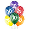 10th birthday transparent ballonger 6pk 30cm Ø