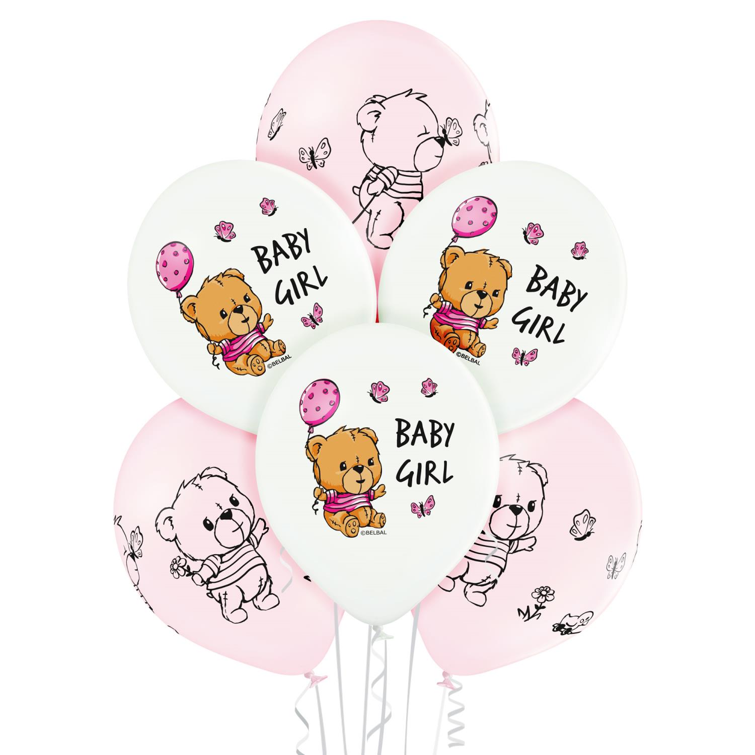 Cute baby girl pastel ballonger 6pk 30cm Ø