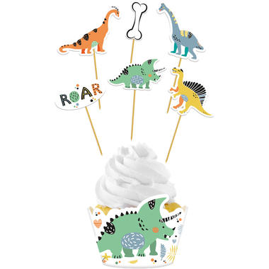 Dinosaur cupcake deco set