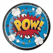 Pow! Tegneserie pappfat 17,5cm 8pk