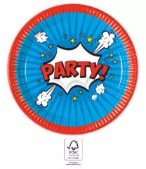 Pow! Tegneserie pappfat 23cm 8pk