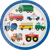 Traffikk pappfat 23cm 8pk